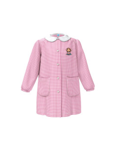 Grembiule asilo bambina Siggi 33GR4333 Quadretti Rosa/Bianco ricamo bimba