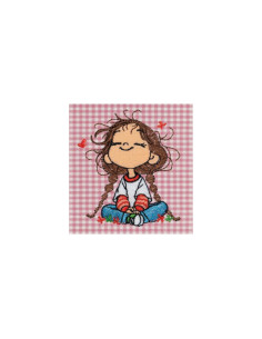Grembiule asilo bambina Siggi 33GR4333 Quadretti Rosa/Bianco ricamo bimba 2