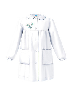 Grembiule scuola da bambina Siggi Happy School 47GR4383 Bianco