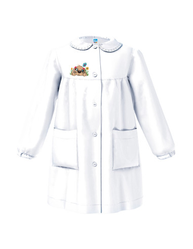 Grembiule scuola da bambina Siggi Happy School 33GR4364 Bianco