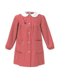 Grembiule scuola bambina Siggi Happy School 33GR4378 Quadretti Rosso/Bianco