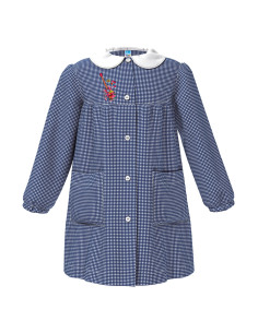 Grembiule scuola bambina Siggi Happy School 33GR4378 Quadretti Blu/Bianco