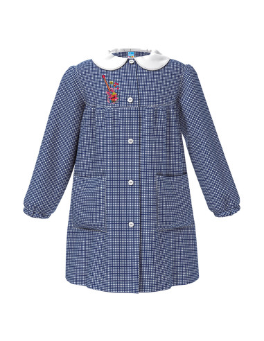 Girl smock for school Siggi Happy School 33GR4378 Squares Blue/White