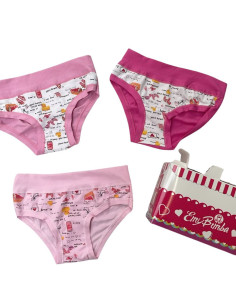 Gruppo 6 slip bambina in cotone elasticizzato Emy B3008