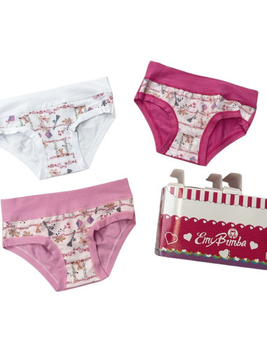 Gruppo 6 slip bambina in cotone elasticizzato Emy B3026
