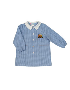 Boy smock for asylum by Andy&Gio' 90318 Squared White/Sky blue