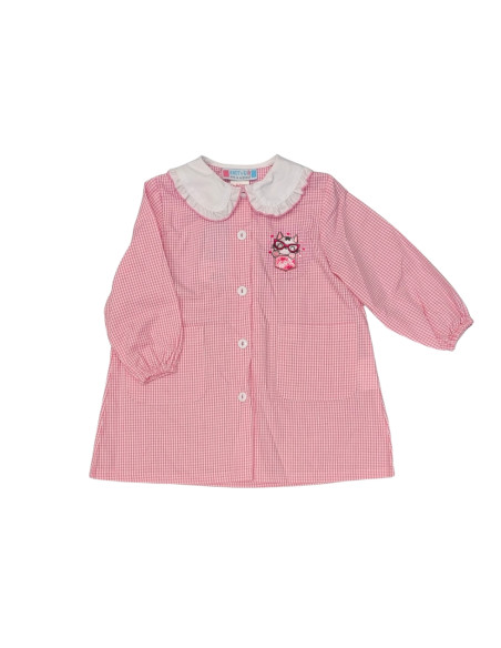 Grembiule asilo da bambina Andy&Gio' 90322 Quadretti Bianco/Rosa