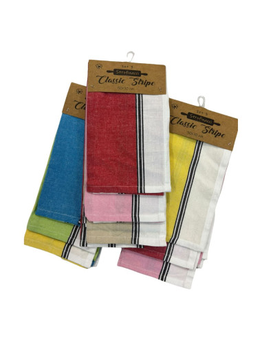 SET 3 STROFINACCI CUCINA DESIDERI DI CASA CLASSIC STRIPE 50X70