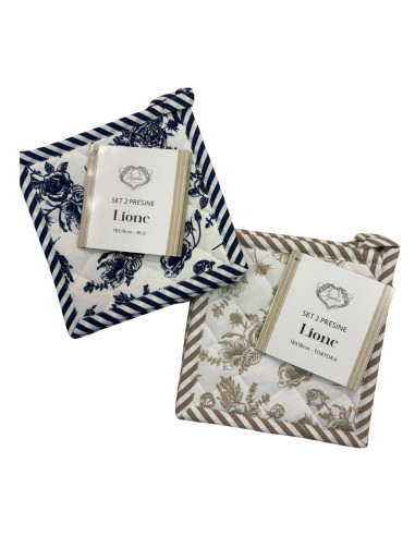 SET 2 PRESINE CUCINA COTONE LOVELY HOME MERIGGIO 18X18