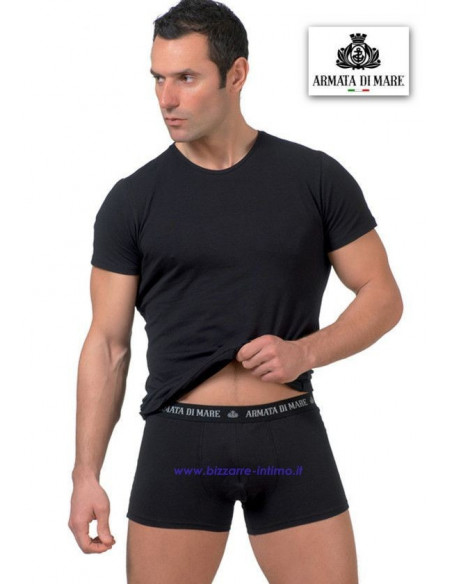 T-shirt uomo in cotone elasticizzato girocollo con logo stampato dietro il collo T-shirt uomo in cotone elasticizzato girocollo con logo stampato dietro il collo