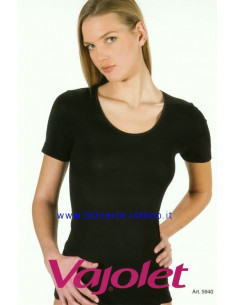 Woman short sleeve mixed wool t-shirt Vayolet 5940 2