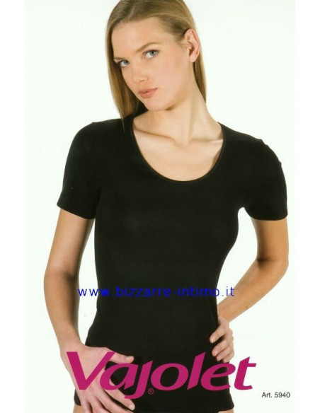 Woman short sleeve mixed wool t-shirt Vayolet 5940