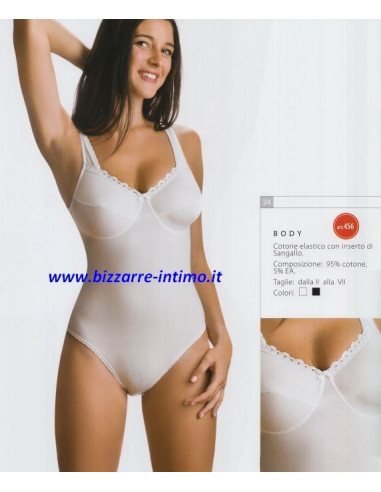 Body in cotone elasticizzato senza ferretto Rita 456