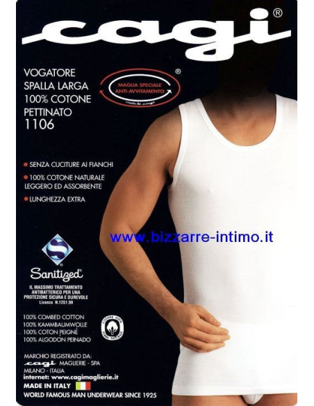 Canottiera uomo in cotone a spalla larga Cagi 1106 Canottiera uomo in cotone a spalla larga Cagi 1106