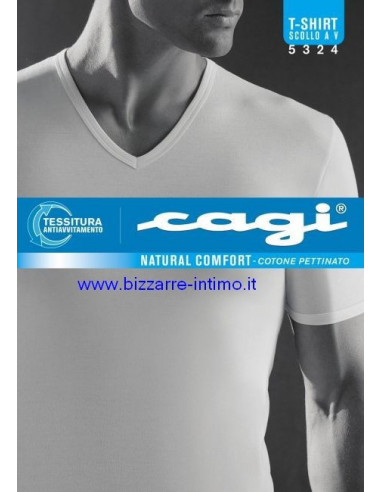 V neck cotton t-shirt Cagi 5324