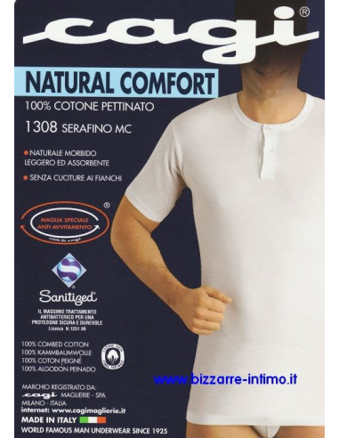 T-shirt uomo a serafino in cotone Cagi 1308 T-shirt uomo a serafino in cotone Cagi 1308