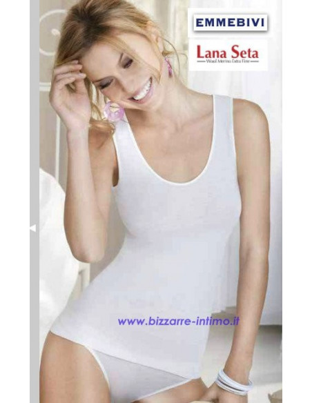 Canottiera donna lana e seta Emmebivi 91402