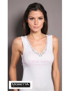 Canottiera donna cotone con pizzo Moretta 1308 2